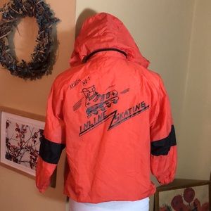 Vintage 80’s German MILLs InLine Skate size 128 Windbreaker Kangaroo Pouch Hood